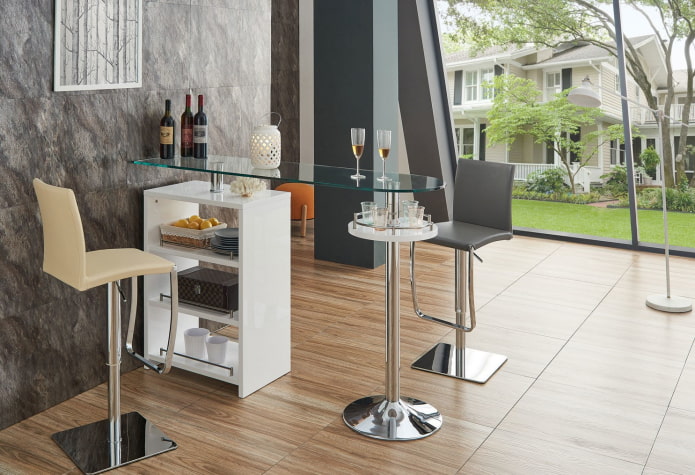 glazen bar in het interieur