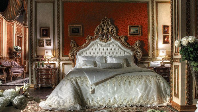 Slaapkamerinterieur in barokstijl