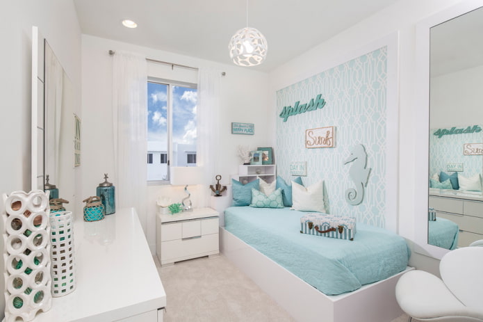 wit-turkooizen kamer