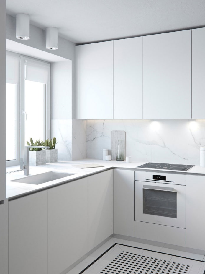 witte keuken in minimalistische stijl