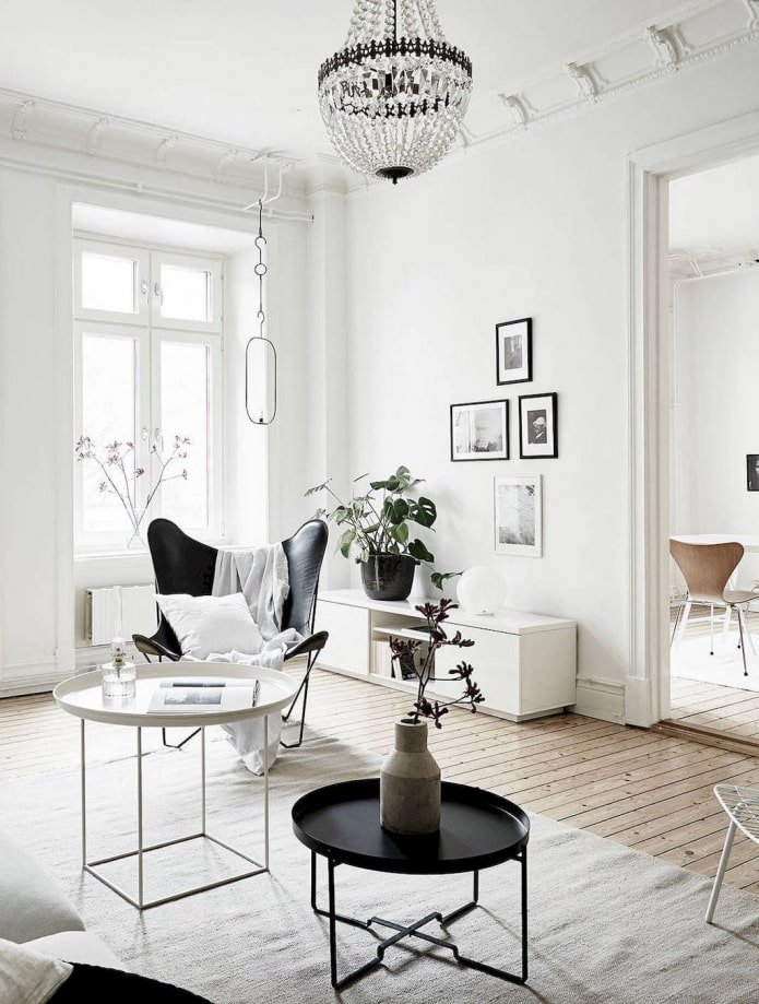 wit interieur in Scandinavische stijl