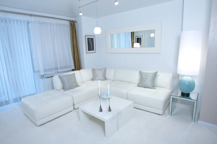 witte leren bank