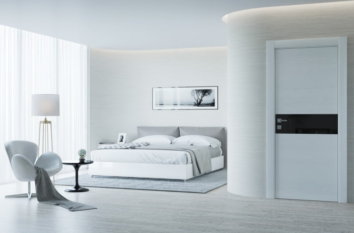 witte deuren in het interieur in de stijl minimalisme