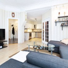 Wit en zwart-wit behang in de woonkamer: 55 foto's in het interieur - 8