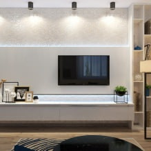 Wit en zwart-wit behang in de woonkamer: 55 foto's in het interieur - 6