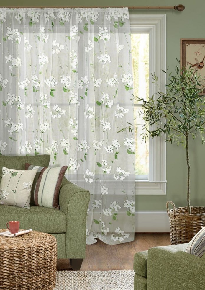 gordijnen met bloemen
