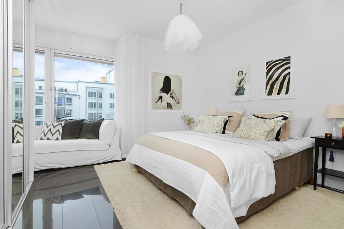 wit slaapkamerinterieur