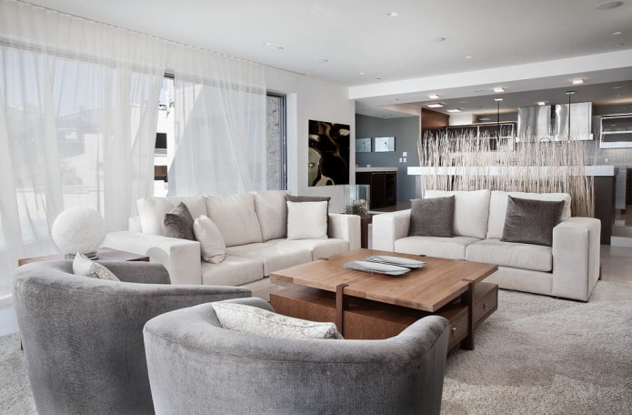 Witte en beige bank
