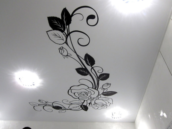 witte stretchstof met patronen