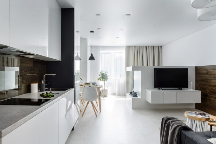 wit spanplafond in een moderne stijl