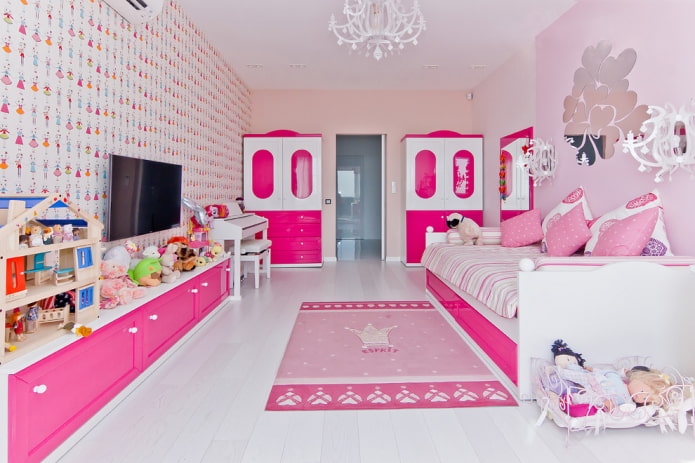wit en roze kinderkamer