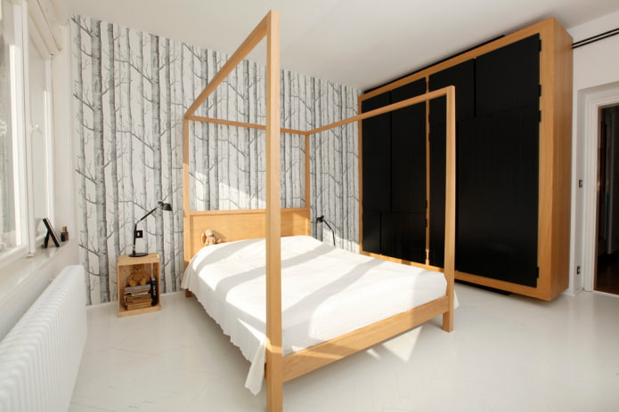 Scandinavisch slaapkamerinterieur