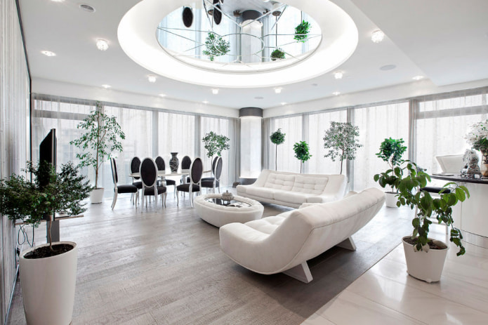 Gecombineerd plafond met spiegelend oppervlak