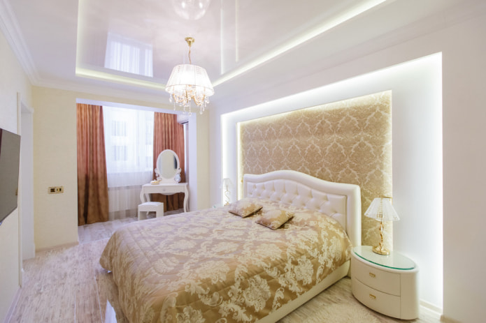 slaapkamer met wit plafond