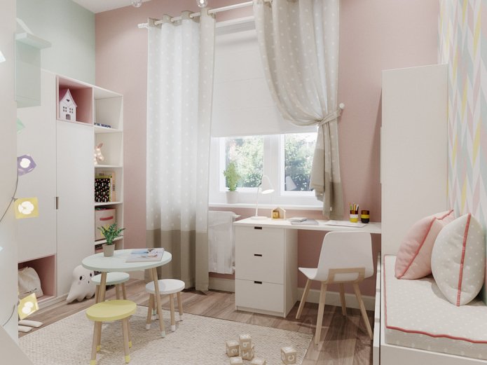 kinderkamer in pastelkleuren