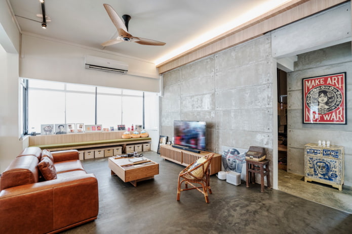 woonkamer in grunge-stijl
