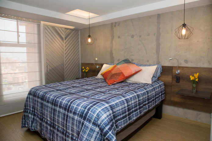betondecoratie in de slaapkamer