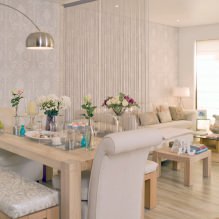 Beige behang: ontwerp, combinatie, keuze van gordijnen, 70+ foto's in het interieur-20