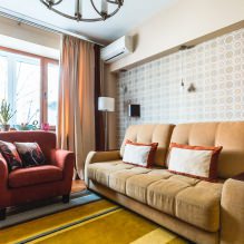 Beige behang: ontwerp, combinatie, keuze uit gordijnen, meer dan 70 foto's in het interieur - 12