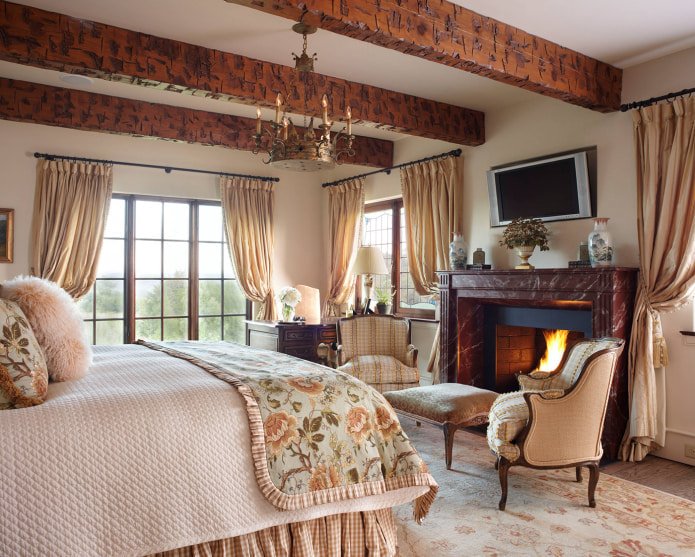 slaapkamer in landelijke stijl