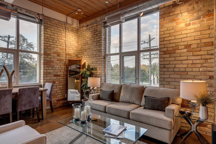 loft-stijl woonkamer