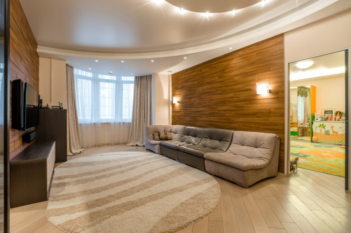 Beige en bruine bank