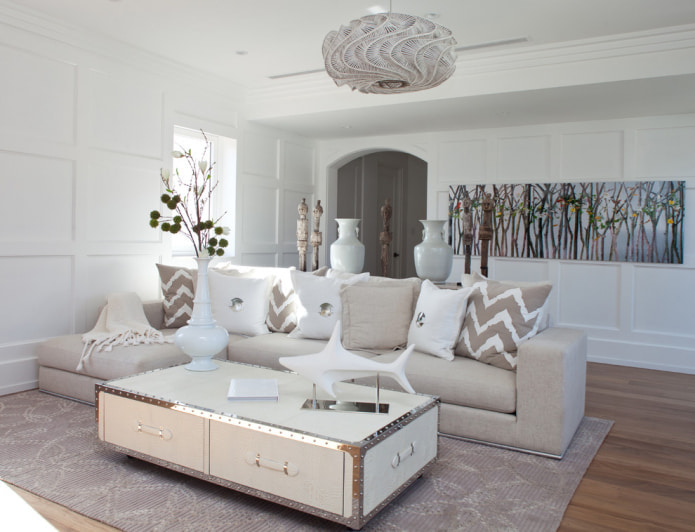 Beige-witte bank