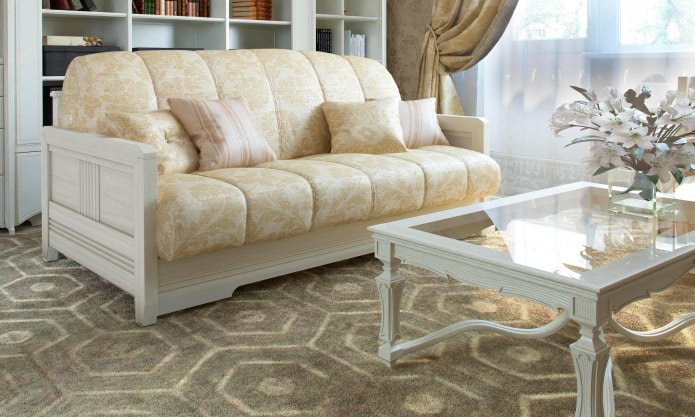 Beige en gouden bank