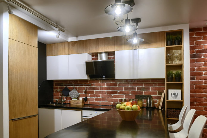 beige plafond in de keuken