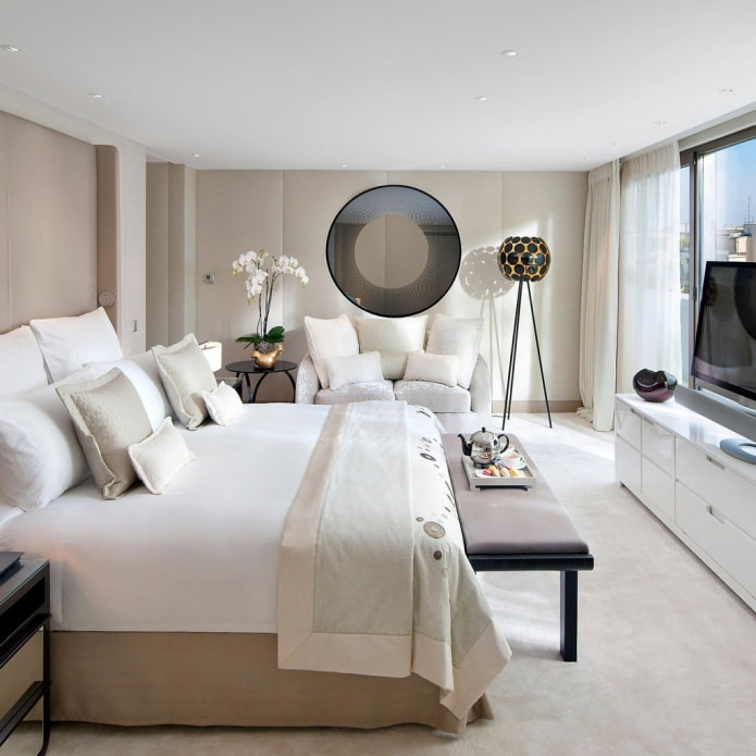 grote slaapkamer in een moderne stijl