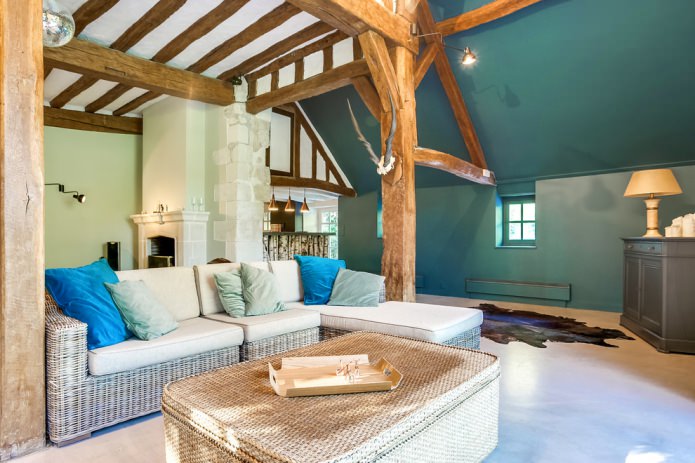 lichtgroen en turquoise in de woonkamer