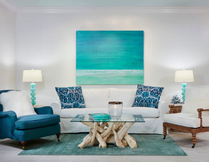 turquoise schilderij