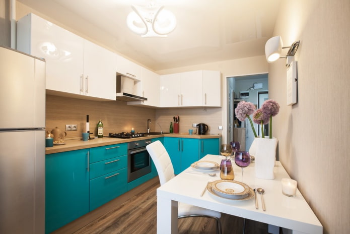 turquoise keukenbehang