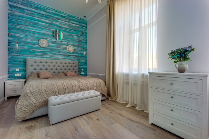 imitatiebord in turquoise tinten