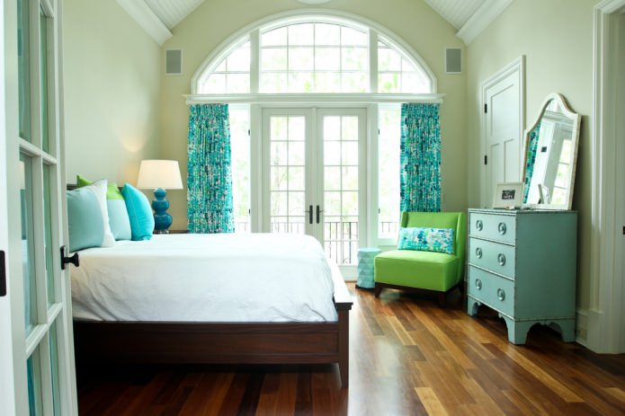 groene en turquoise slaapkamer