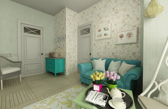 turquoise bank in Proven?aalse stijl
