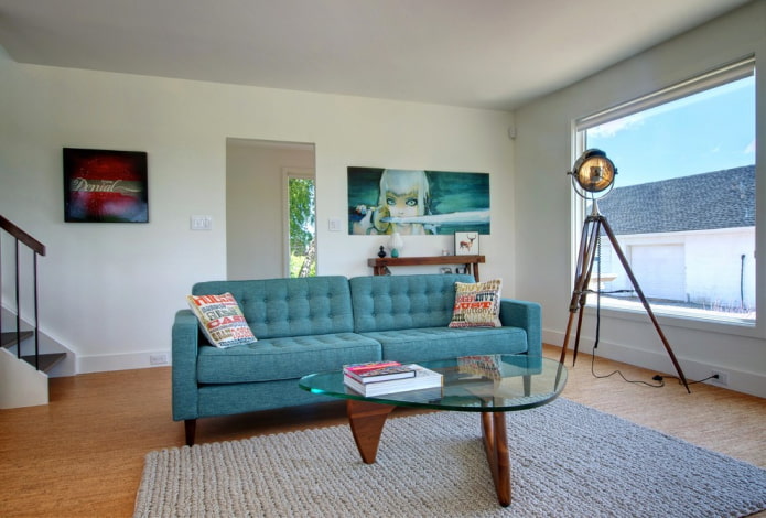 turquoise bank in moderne stijl