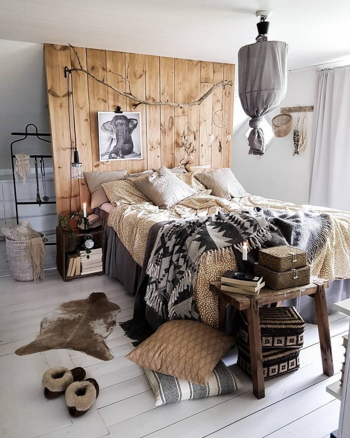 slaapkamer in boho-stijl