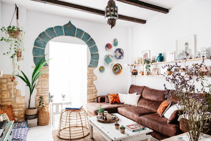 woonkamer in boho-stijl