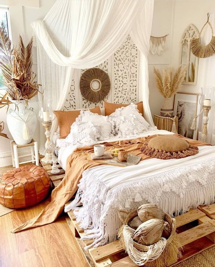 palletbed in het interieur
