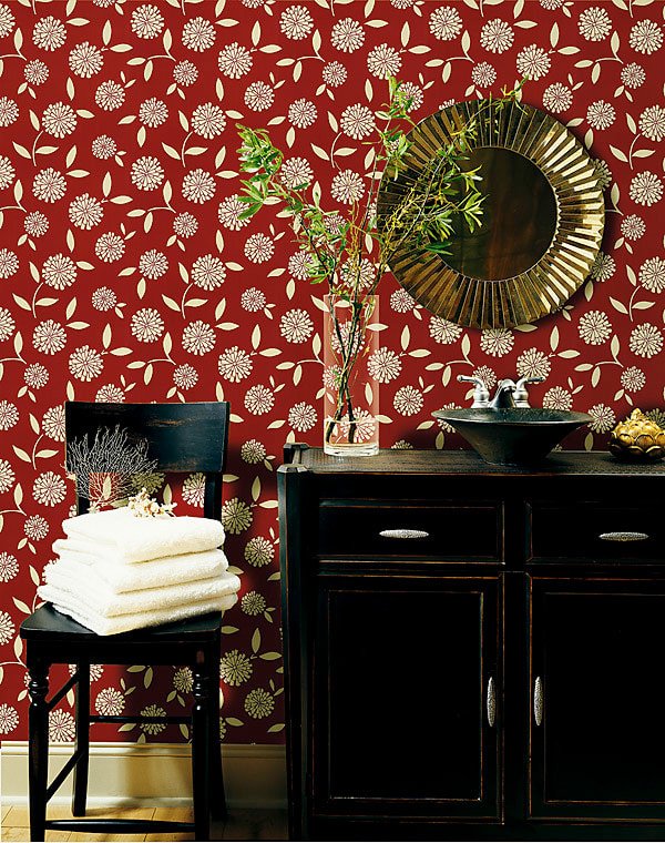 behang met bloemenprint
