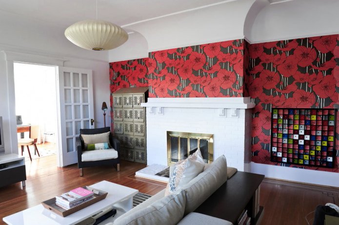 bordeauxrood en zwart behang