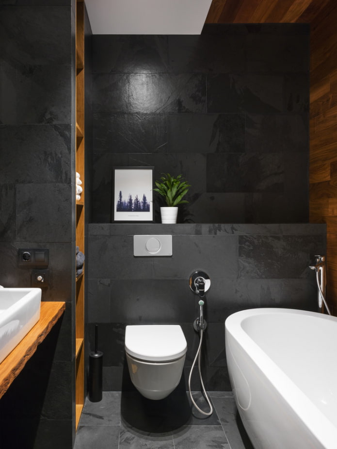 badkamer in zwart