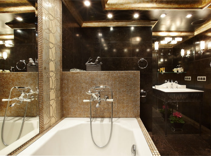 zwart-gouden badkamer