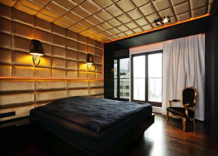 kleurencombinatie in het interieur van de slaapkamer