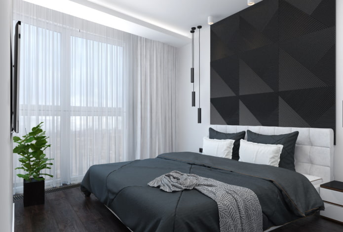 kleurencombinatie in het slaapkamerinterieur