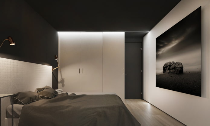 kleurencombinatie in het slaapkamerinterieur