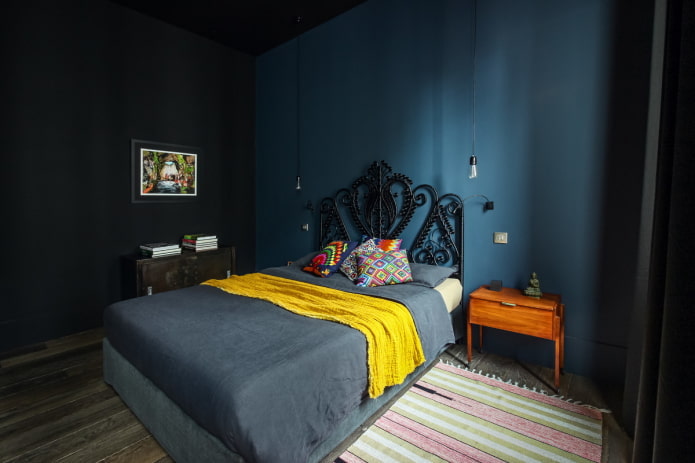 kleurencombinatie in het slaapkamerinterieur