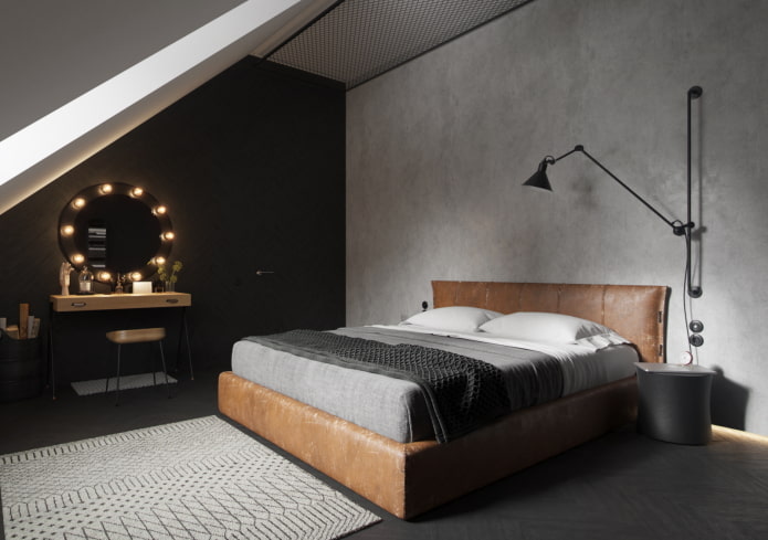 kleurencombinatie in het interieur van de slaapkamer