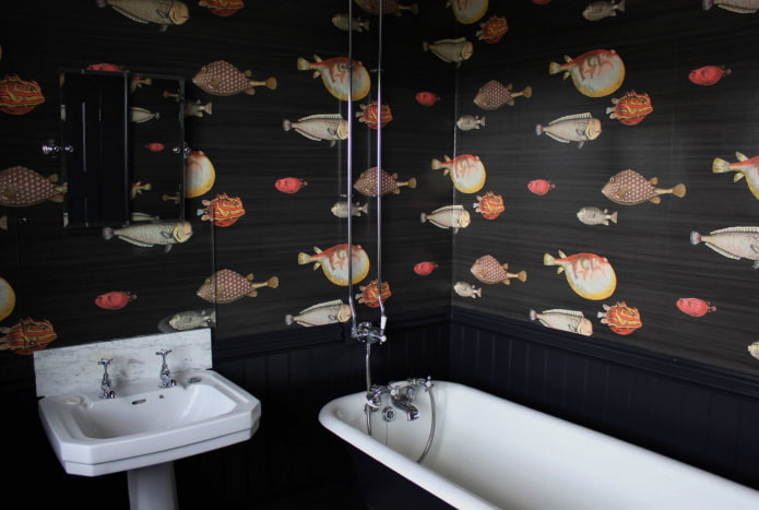 vis in de badkamer